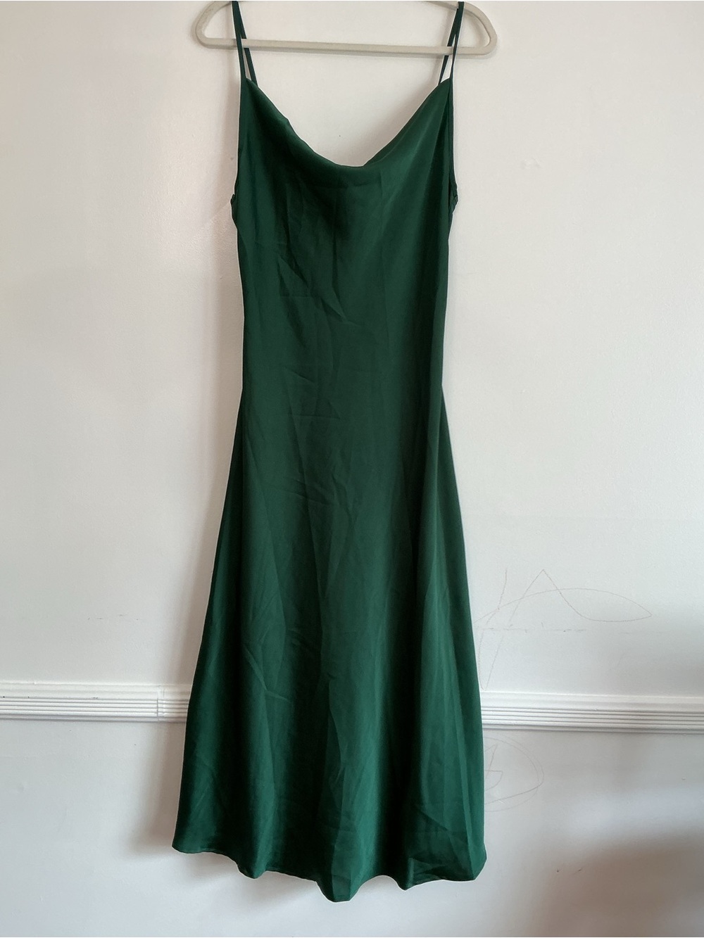 SHEIN Dark Green Cowl Neck Slip Maxi Dress